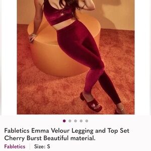 Fabletics Cherry Velour Legging and Top Set